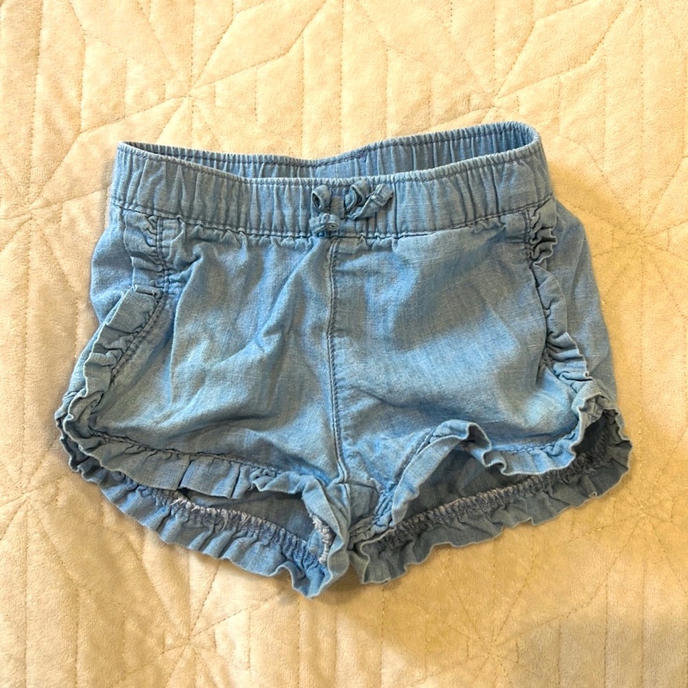 Old Navy chambray baby girls shorts 12-18 months